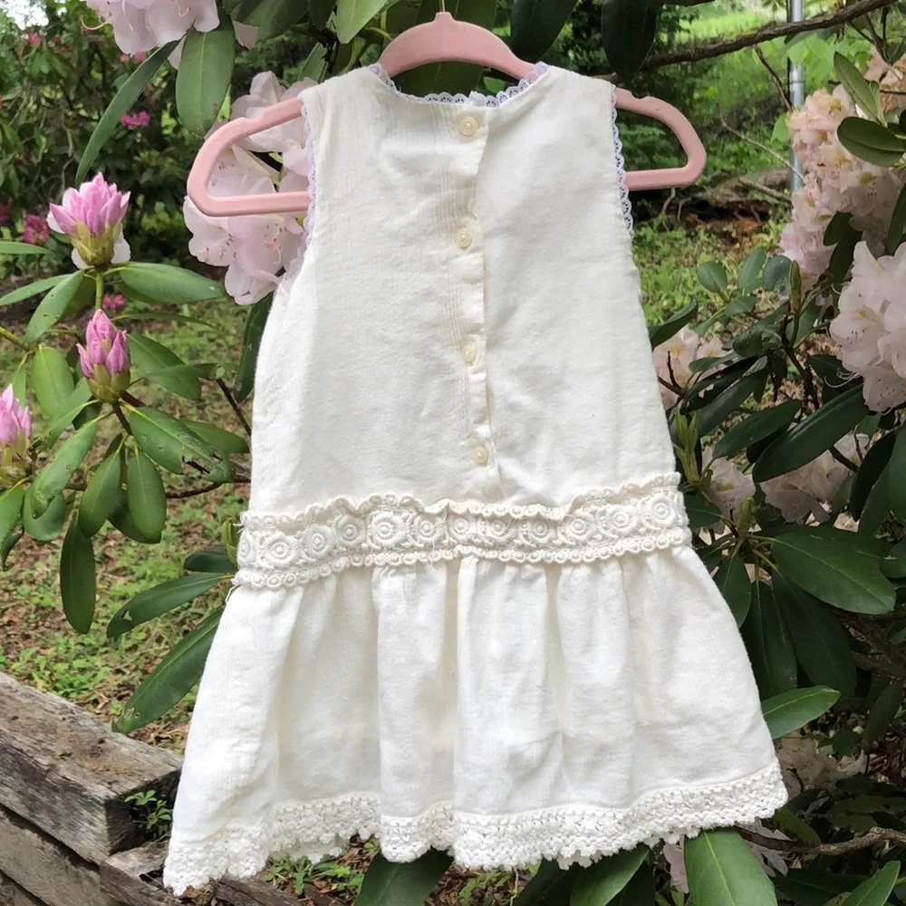 Baby Gap White Lace Dress 100% Cotton 18-24 m - Picture 2 of 8
